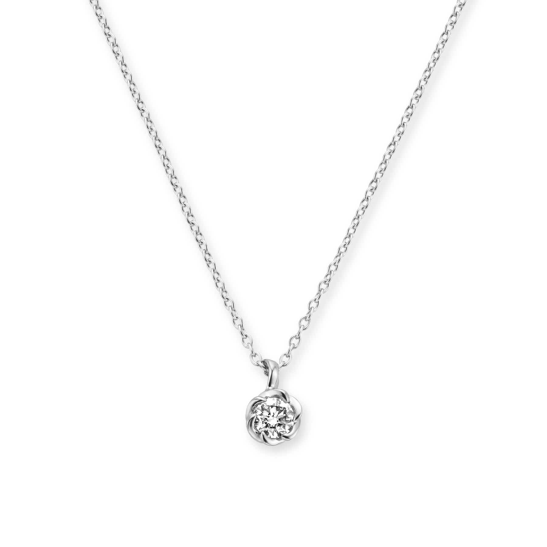 美品❗️トレセンテ　D0.10CT フローラ（ローサ）1粒ダイヤネックレス フローラ（ローサ）ネックレス0.10ct – トレセンテ オフィシャル