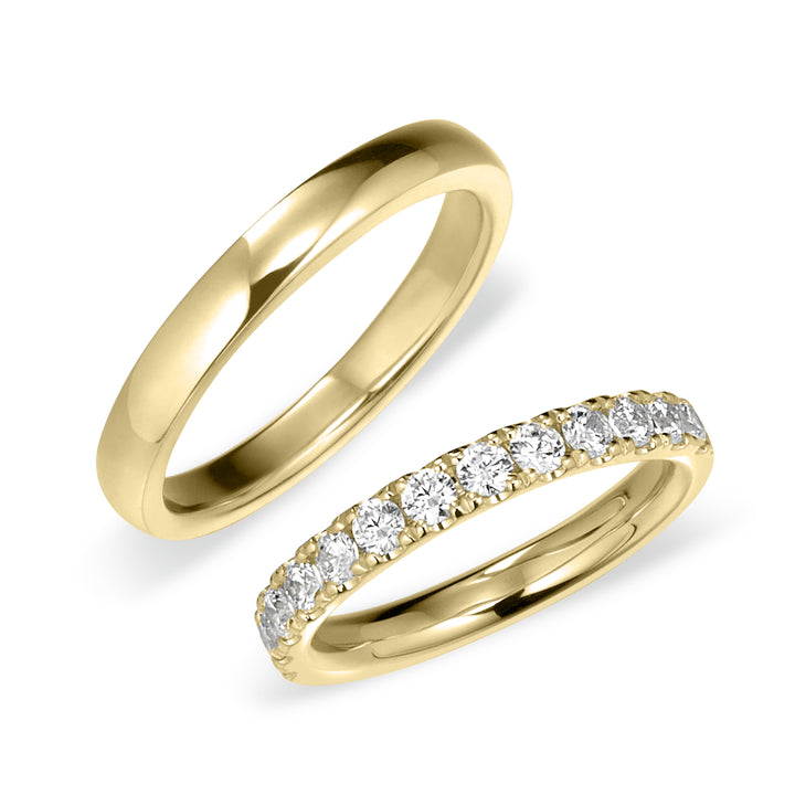 トレセンテ　ハーフエタニティリング ハーフエタニティ01 | 婚約指輪・結婚指輪のTRECENTI（トレセンテ）